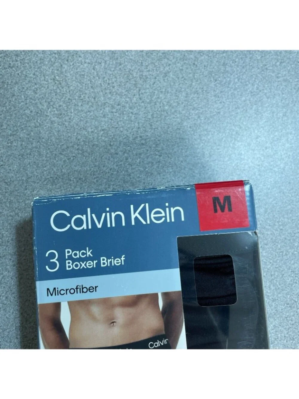 NWT Calvin Klein Men's M Gray Black 3 Pack Microfiber Boxer Briefs